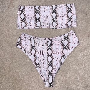 Shein snakeskin print bikini set